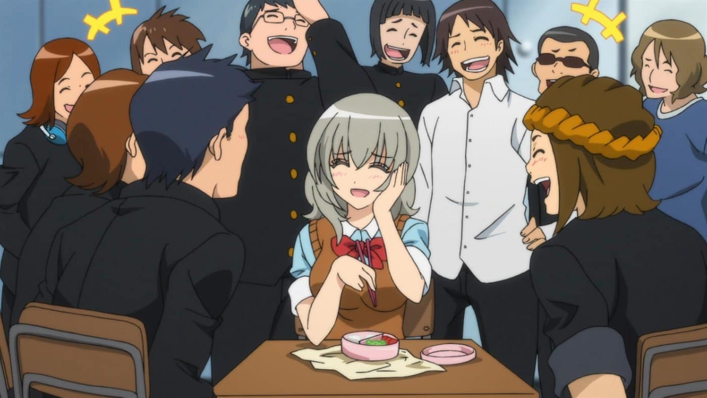 Ichiko presents her fake smile in the presence of the boys who worship her